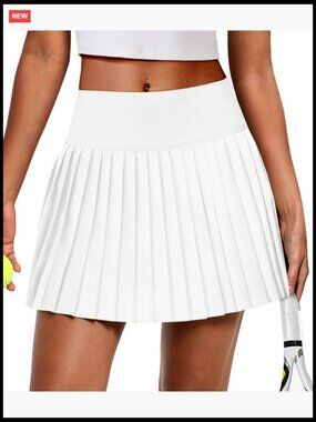 Pleated Tennis Skirt with Pockets Built-in Shorts High Waisted Skort Athletic